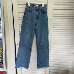 Zara light wash wide leg jeans